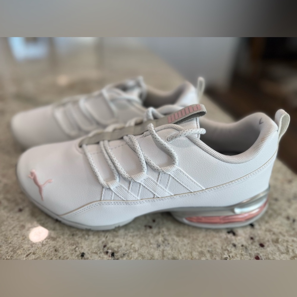 Puma Riaze Prowl SI Speckle Lace Up Running White and Light Pink Sneakers - Picture 3 of 12